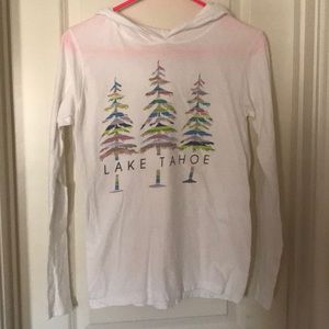 girls white lake tahoe souvenir hooded long sleeve